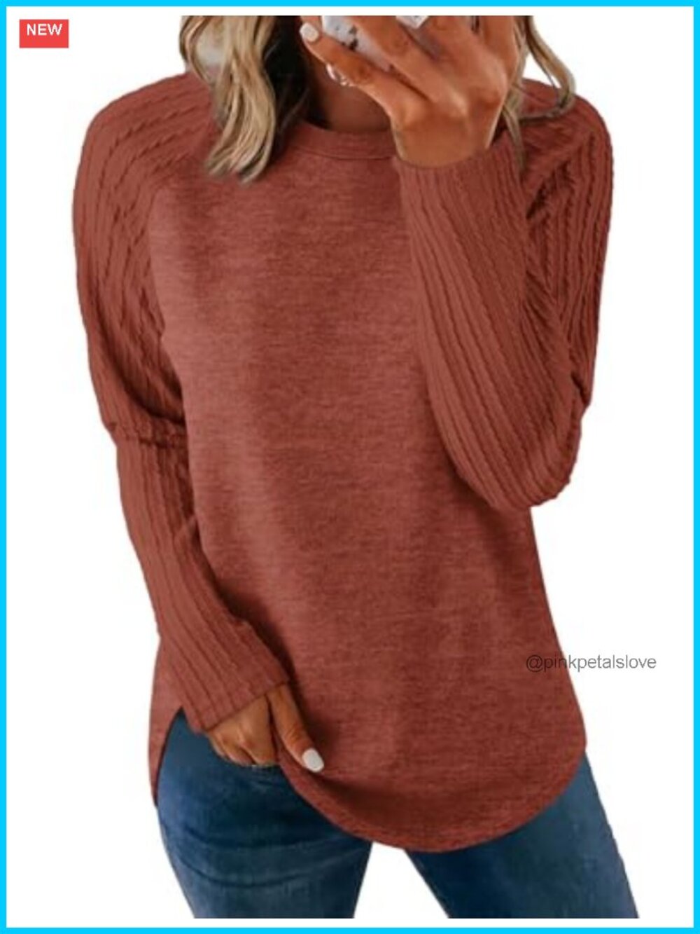 Women's Long Sleeve Tunic Sweatshirt Crewneck Loose Fit Casual Top